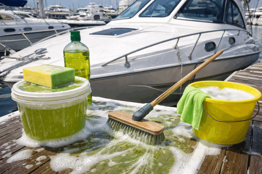 boot schoonmaken met groene zeep