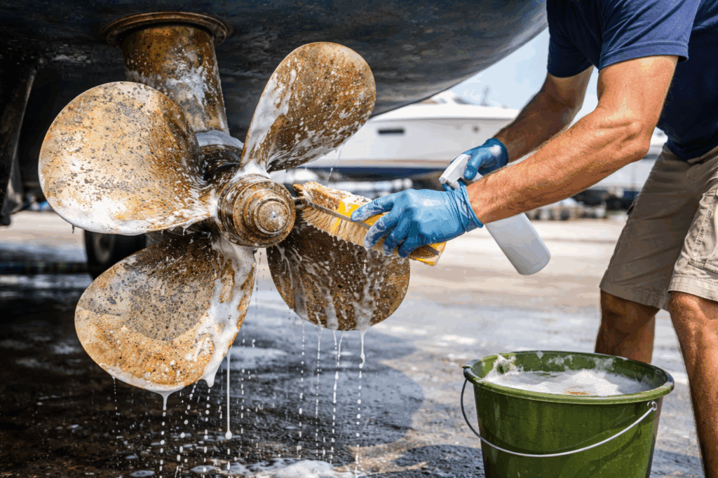 schroef boot schoonmaken