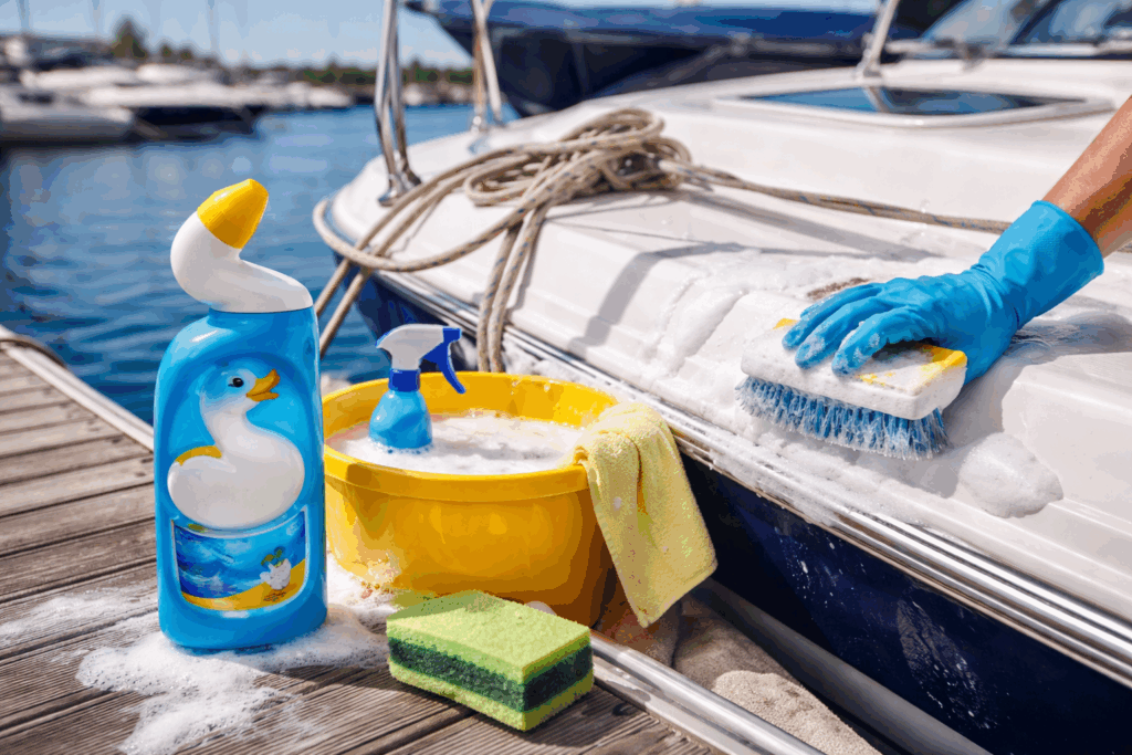 boot schoonmaken met wc eend