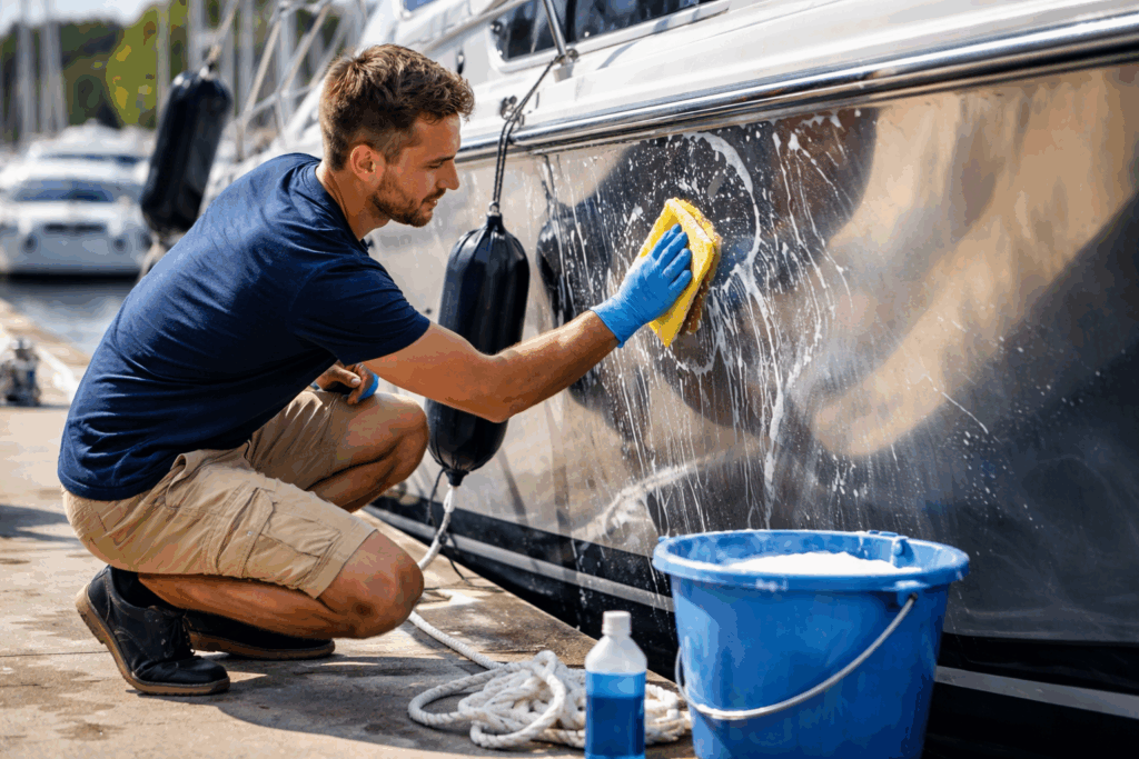 stalen boot schoonmaken