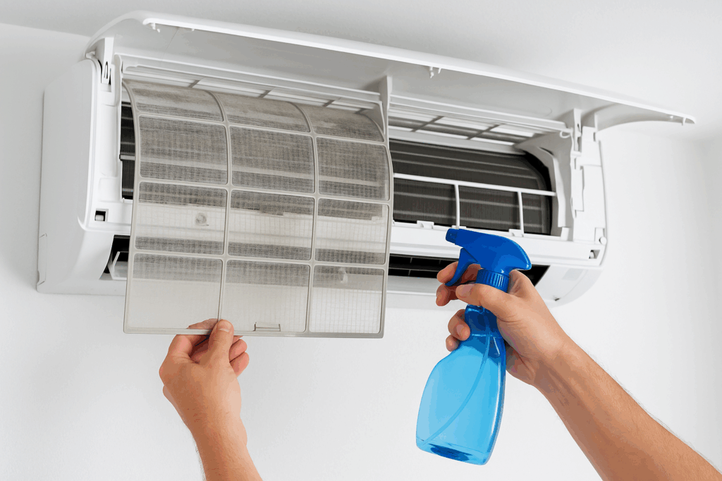 Airco filter schoonmaken