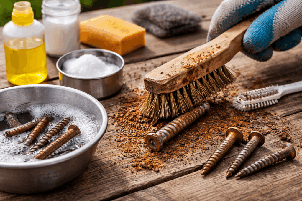 verroeste schroeven schoonmaken