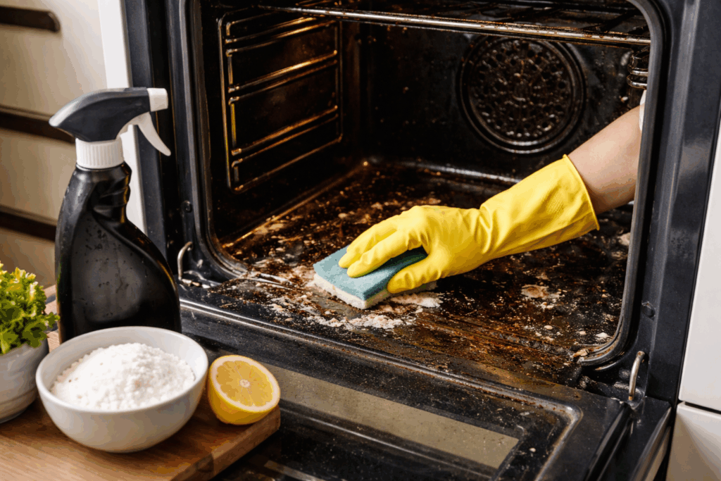 Ingebrande oven schoonmaken