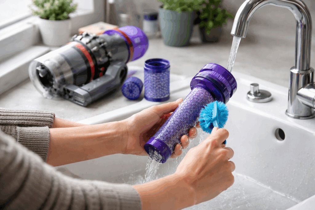 Dyson filter schoonmaken