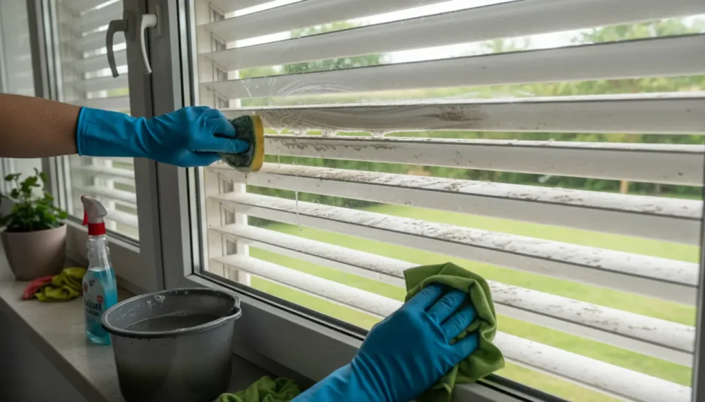 Binnenkant rolluik schoonmaken bij een vast raam: zo krijg je lamellen weer streeploos schoon