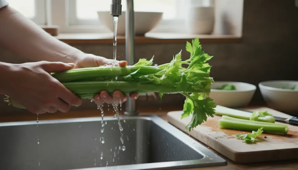 Bleekselderij schoonmaken: zo wordt hij knapperig en niet meer draderig