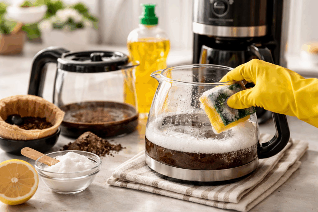 Koffiepot schoonmaken