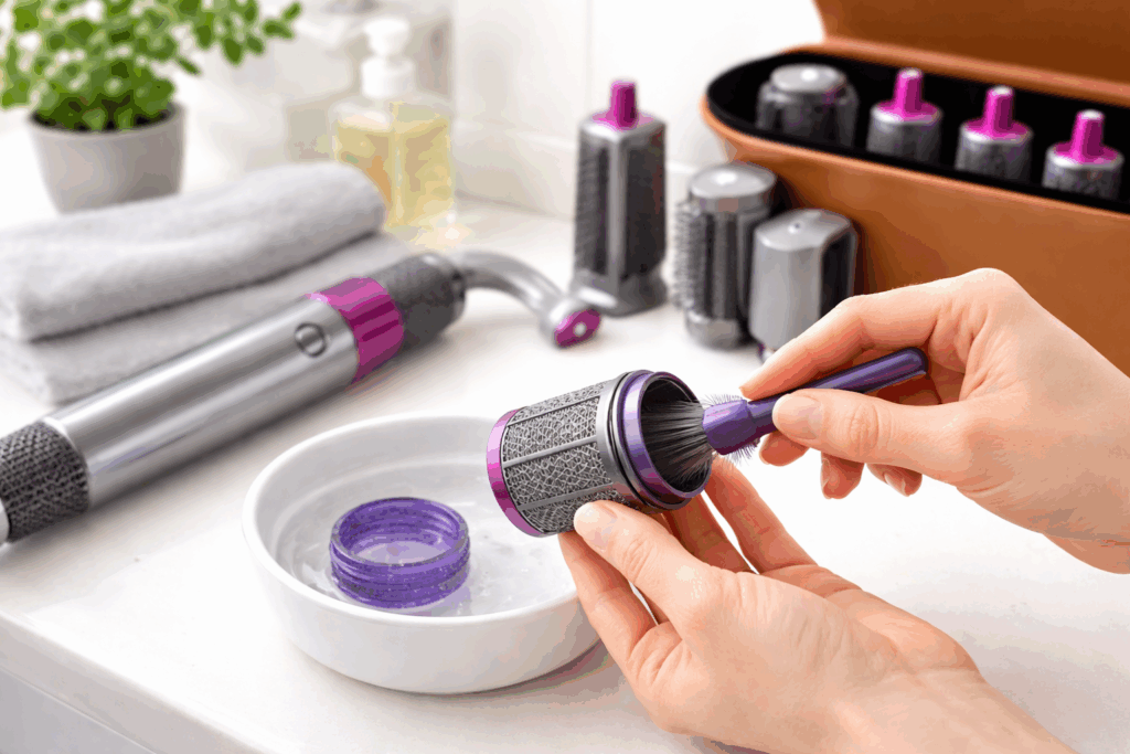 Dyson airwrap filter schoonmaken