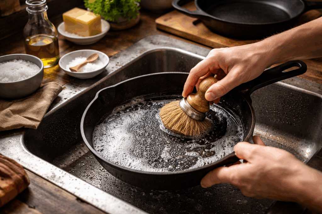 Gietijzer schoonmaken