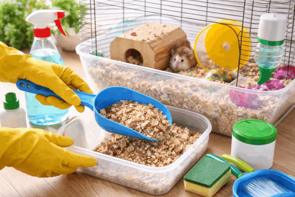 waarmee hamsterkooi schoonmaken