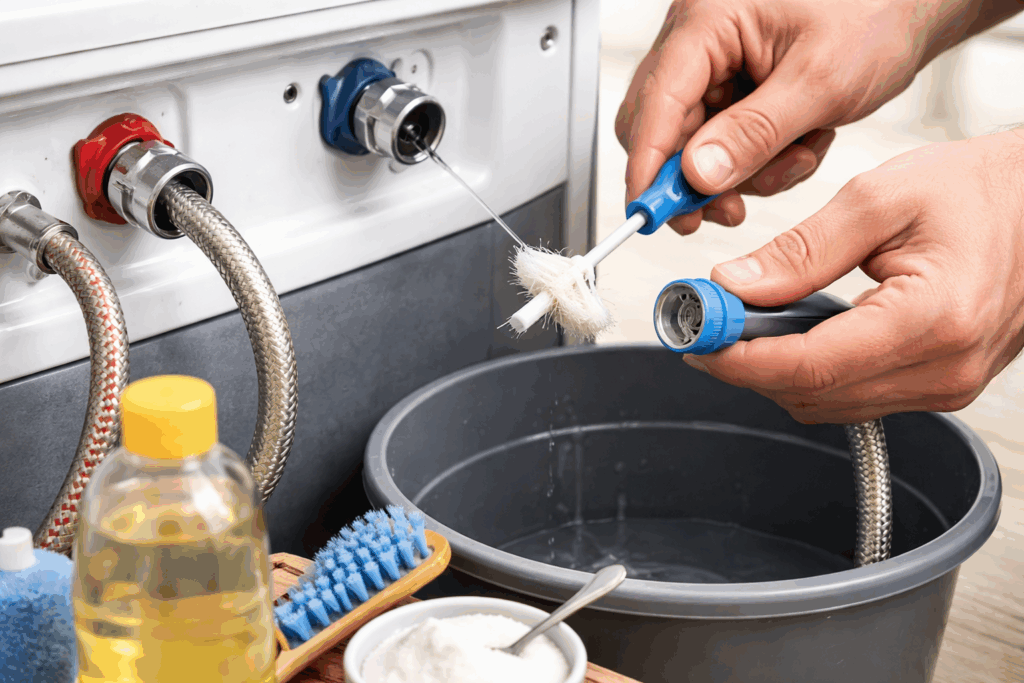 wasmachine leiding schoonmaken