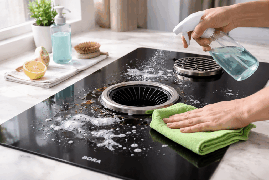 Bora kookplaat schoonmaken