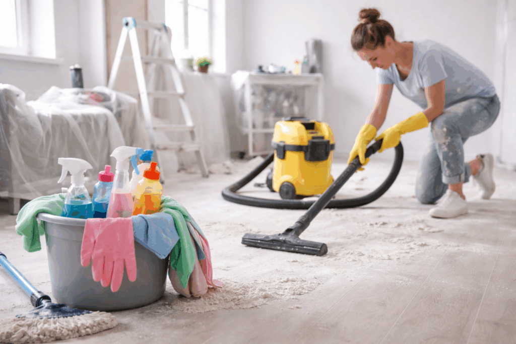 huis schoonmaken na stucen