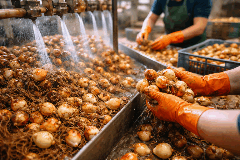 Hoe heet het schoonmaken van tulpenbollen