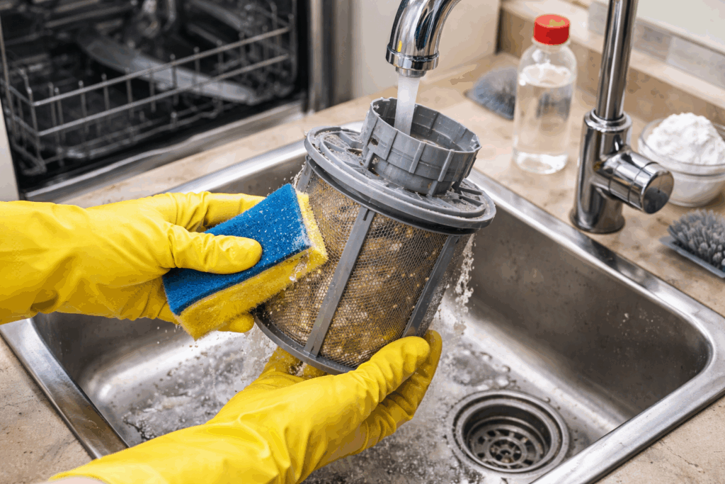 Filter vaatwasser schoonmaken