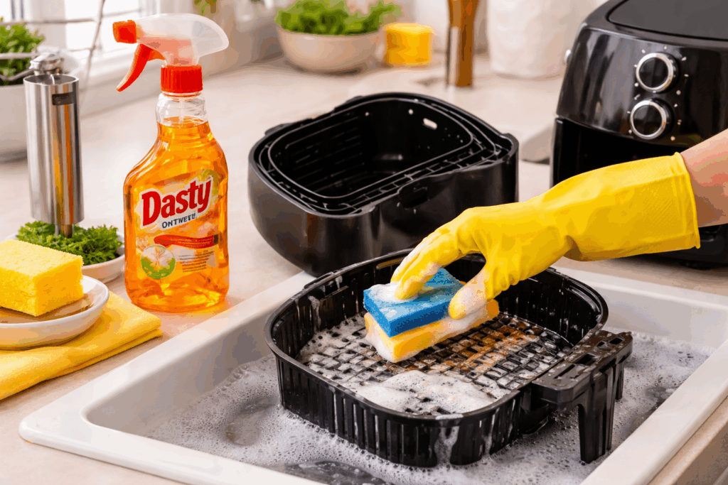 Airfryer schoonmaken dasty