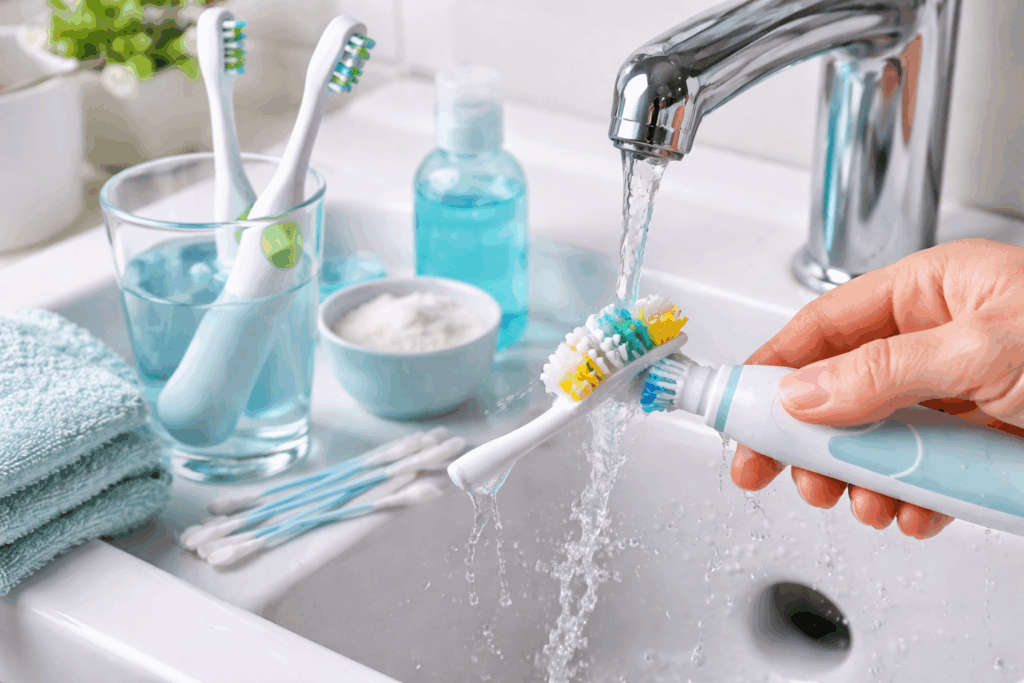 Elektrische tandenborstel schoonmaken