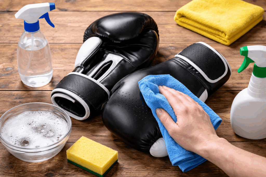 Bokshandschoenen schoonmaken