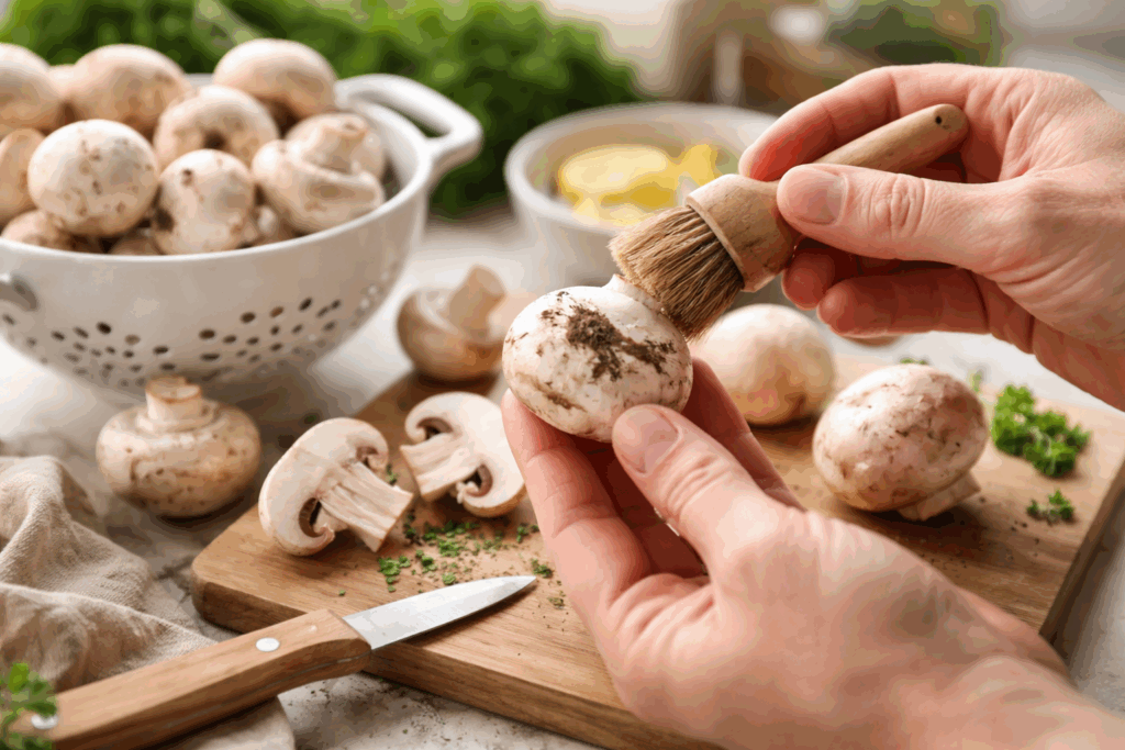 Champignons schoonmaken