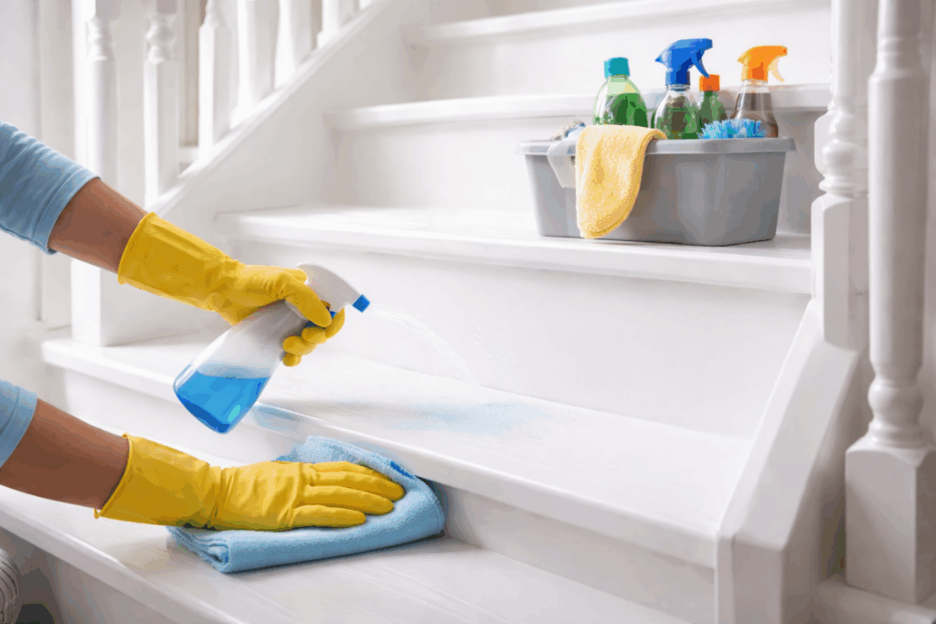 witte trap schoonmaken