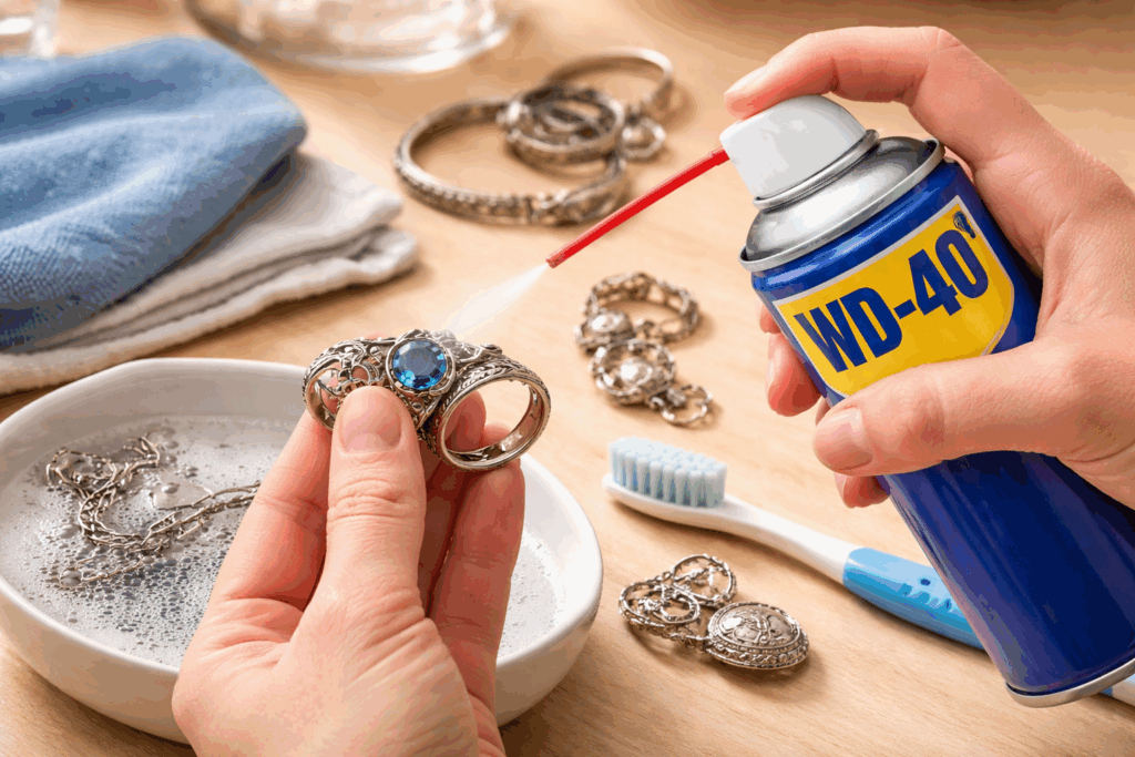 zilver schoonmaken met wd40
