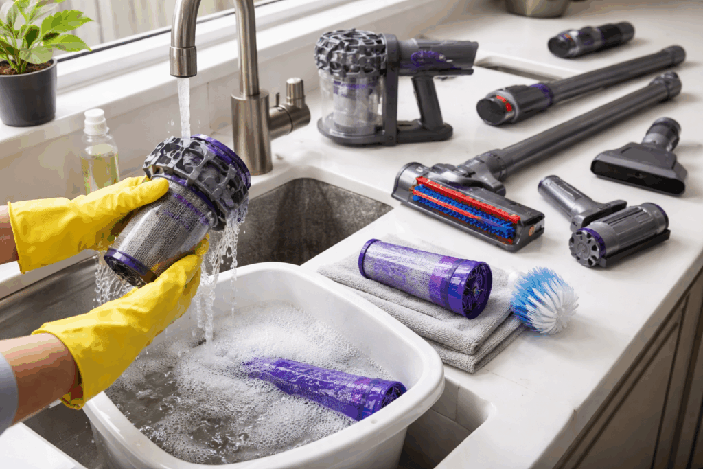 dyson onderdelen schoonmaken