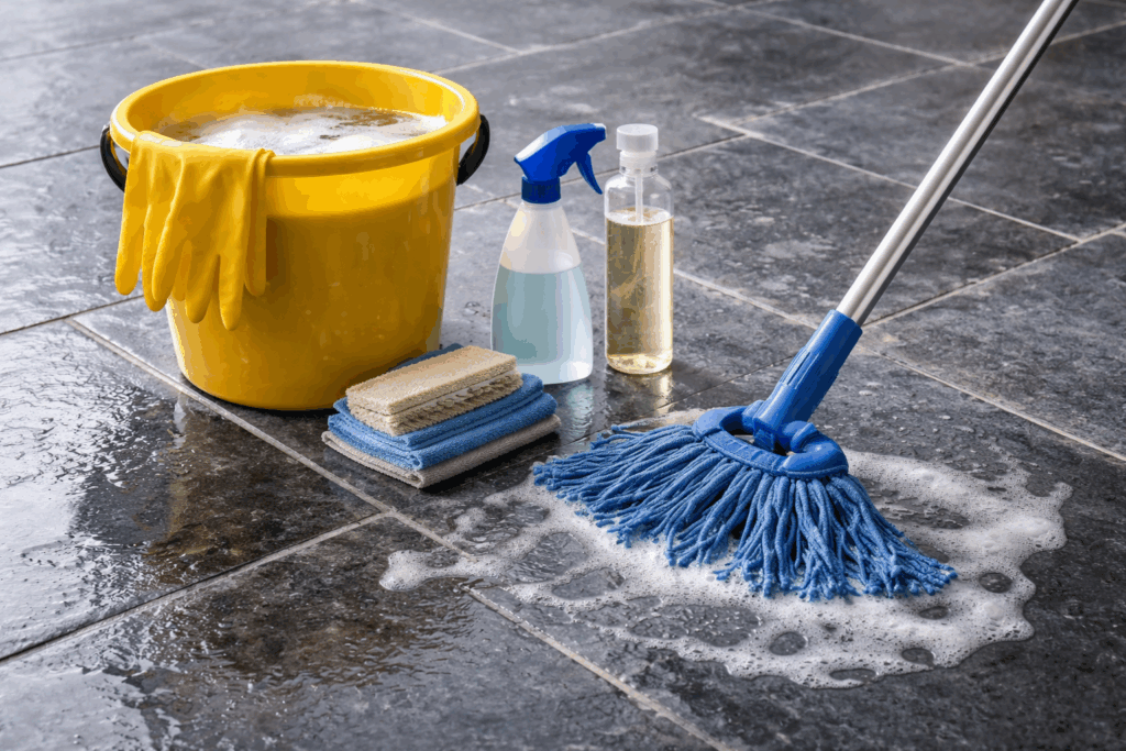 Belgisch hardsteen schoonmaken