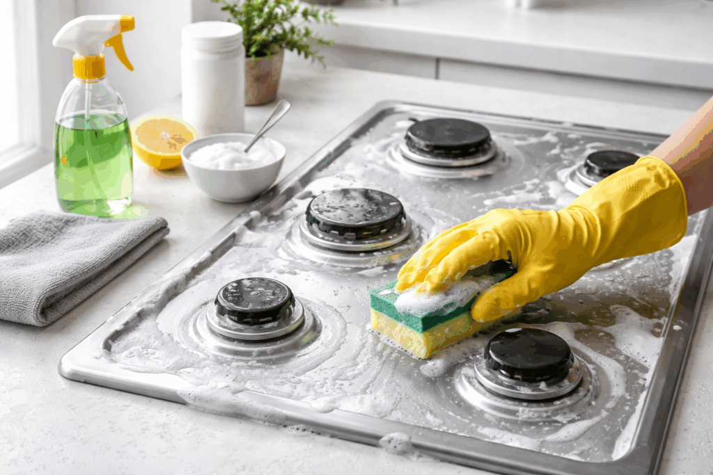 aluminium fornuis schoonmaken