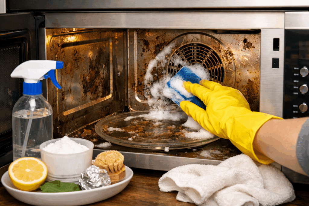 Combimagnetron schoonmaken ingebrand