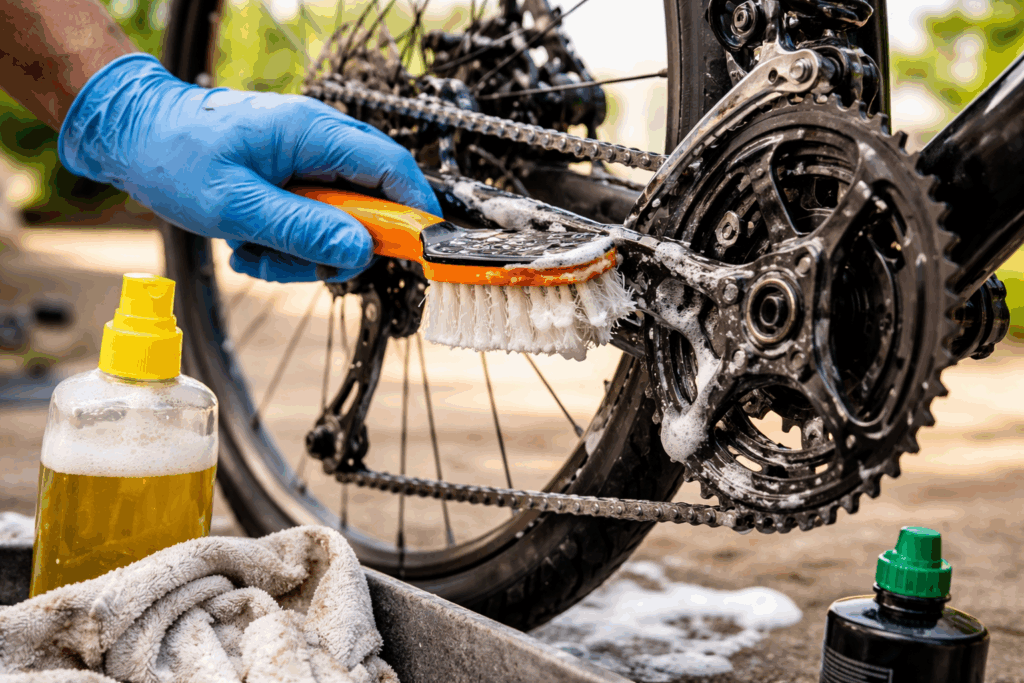 Fietsketting schoonmaken