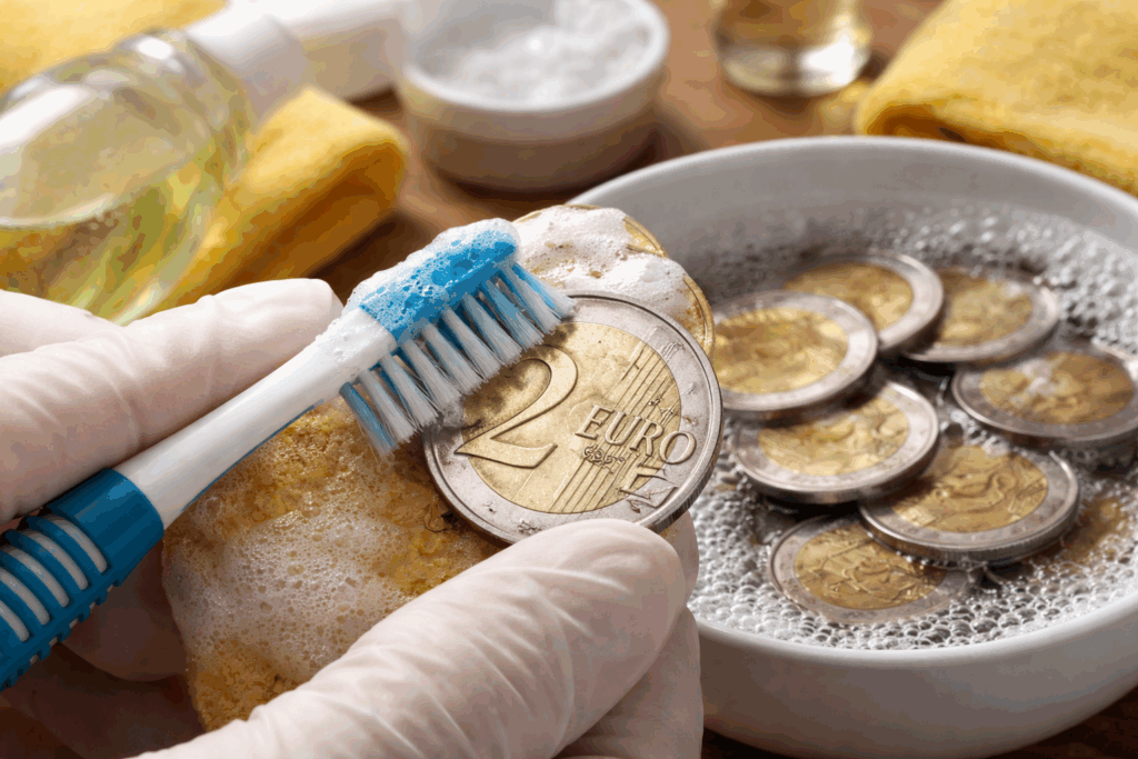2 euromunten schoonmaken