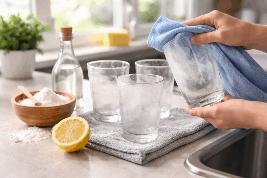 aangeslagen glazen schoonmaken