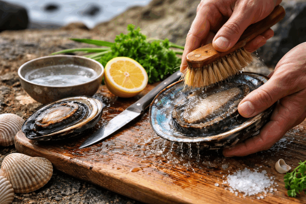 abalone schelp schoonmaken