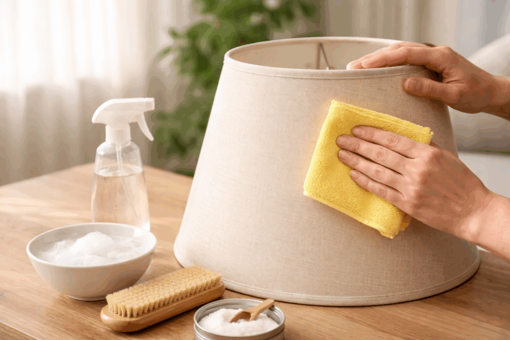 stoffen lampenkappen schoonmaken