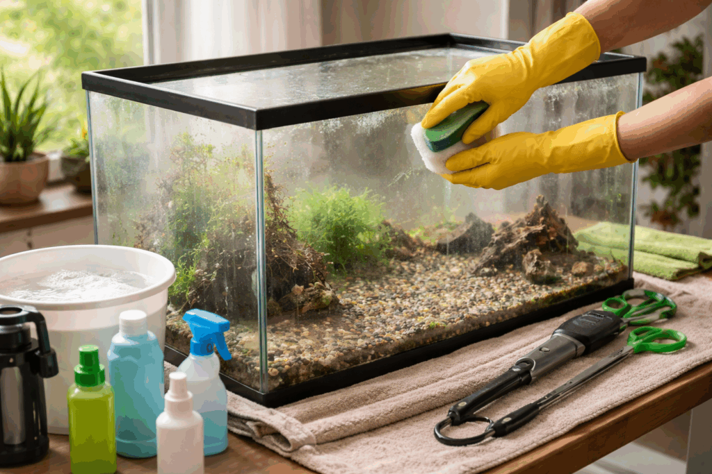 2e hands aquarium schoonmaken
