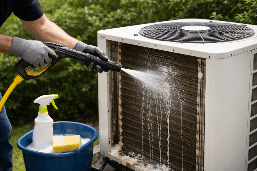 airco condensor schoonmaken