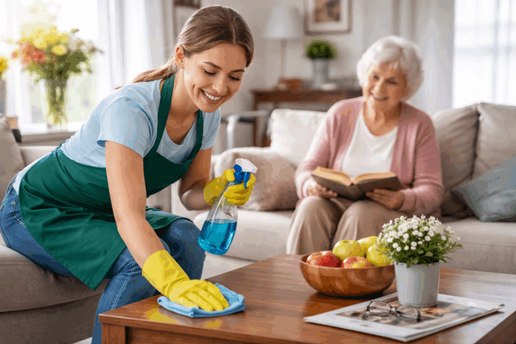 schoonmaken bij ouderen bijbaan