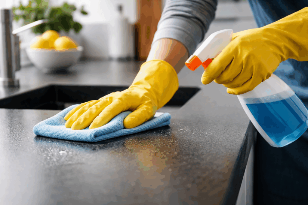 aanrecht composiet schoonmaken