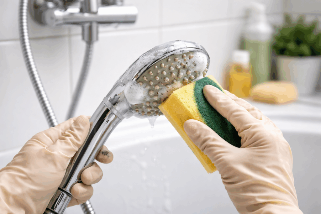 Douchekop schoonmaken