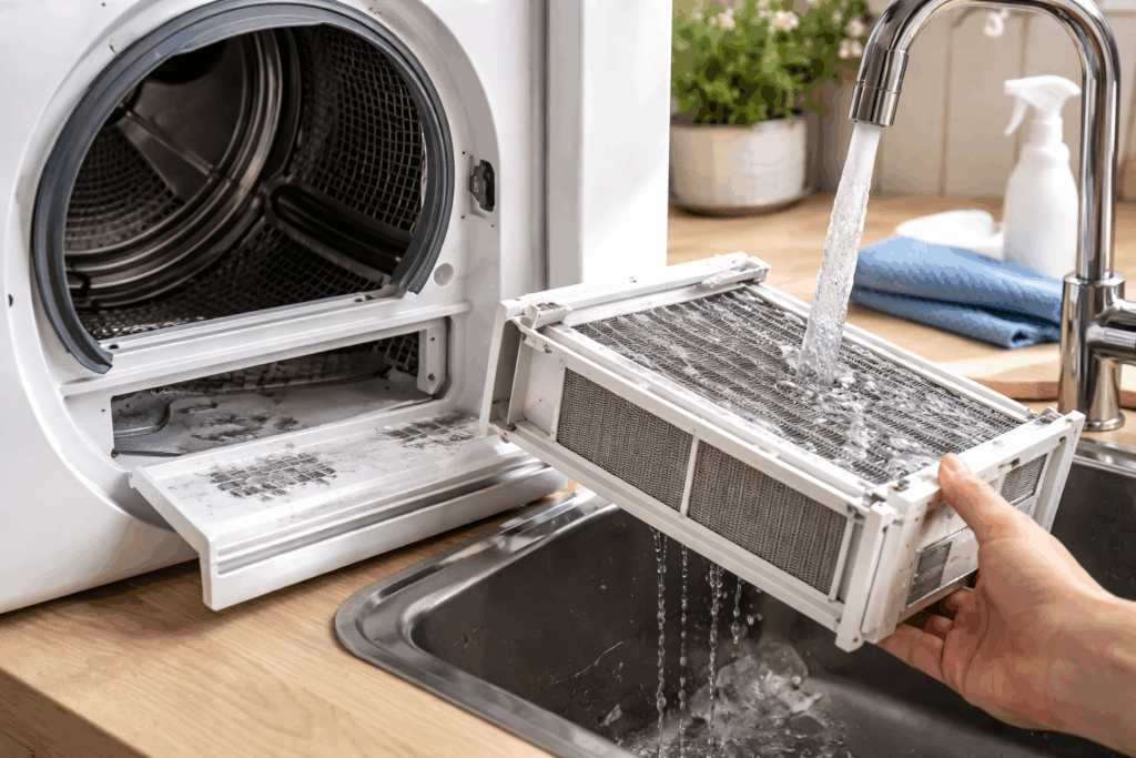 Condensor warmtepompdroger schoonmaken