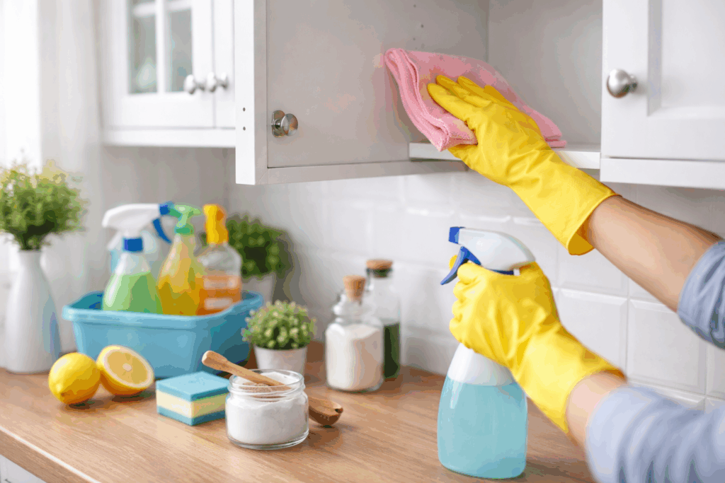 Keukenkastjes schoonmaken