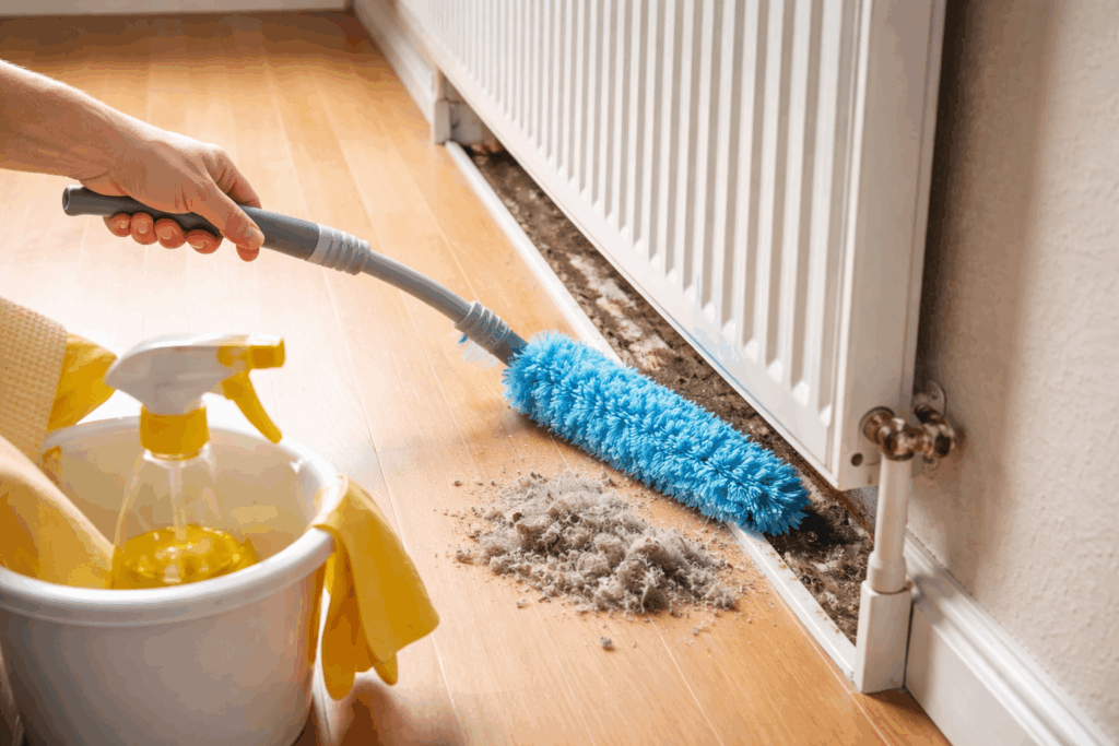 achter radiator schoonmaken