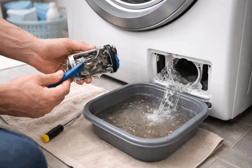 afvoerpomp wasmachine schoonmaken