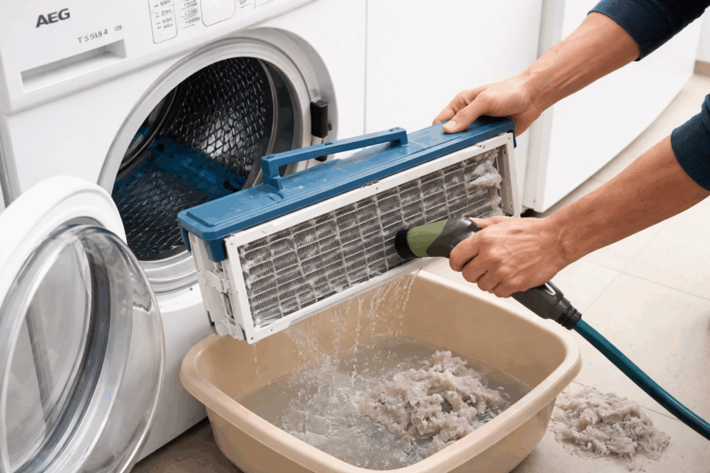 aeg t59840 condensor schoonmaken