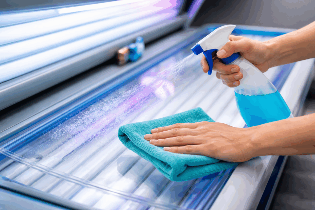 acrylplaat zonnebank schoonmaken