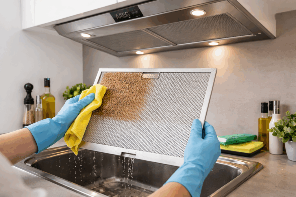 aeg afzuigkap filter schoonmaken