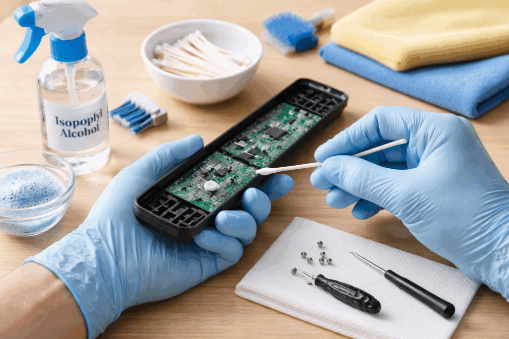 afstandsbediening schoonmaken binnenkant