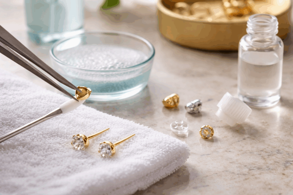 achterkant oorbellen schoonmaken