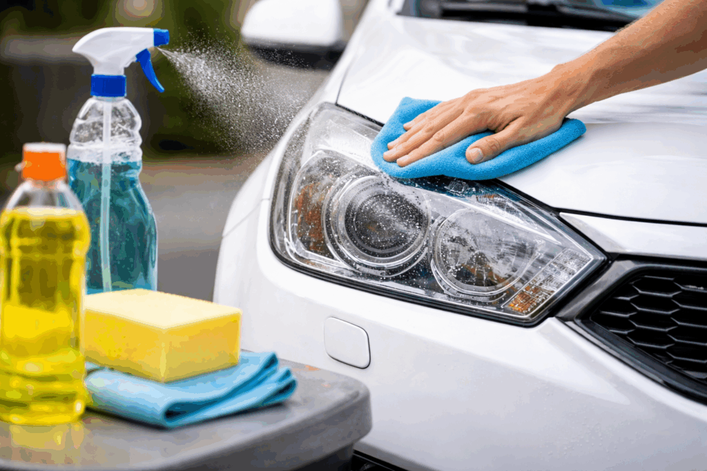 lampen auto schoonmaken