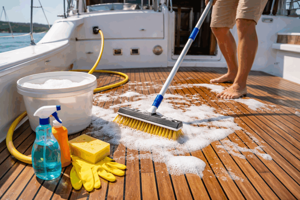 dek boot schoonmaken